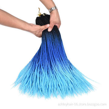 24 Inch Heat Resistant Fiber Synthetic Extension Ombre Color Box Split Twist Crochet Braid Hair